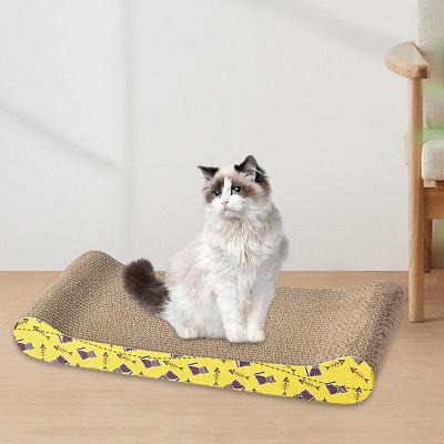 Grattoir Chat - PurrfectScratcher™ - Vague Jaune - Chat Boutik