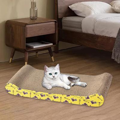 Grattoir Chat - PurrfectScratcher™ - Vague Jaune - Chat Boutik
