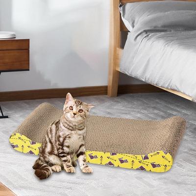Grattoir Chat - PurrfectScratcher™ - Vague Jaune - Chat Boutik