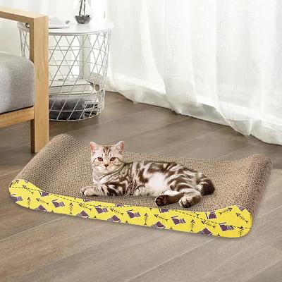 Grattoir Chat - PurrfectScratcher™ - Vague Jaune - Chat Boutik