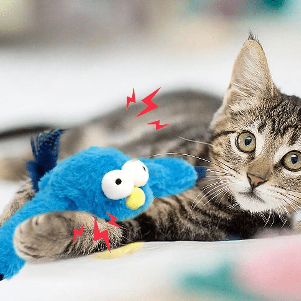 Jouets Interactifs Pour Chat - ChirpingFlappingBird™ - Bleu - Chat Boutik
