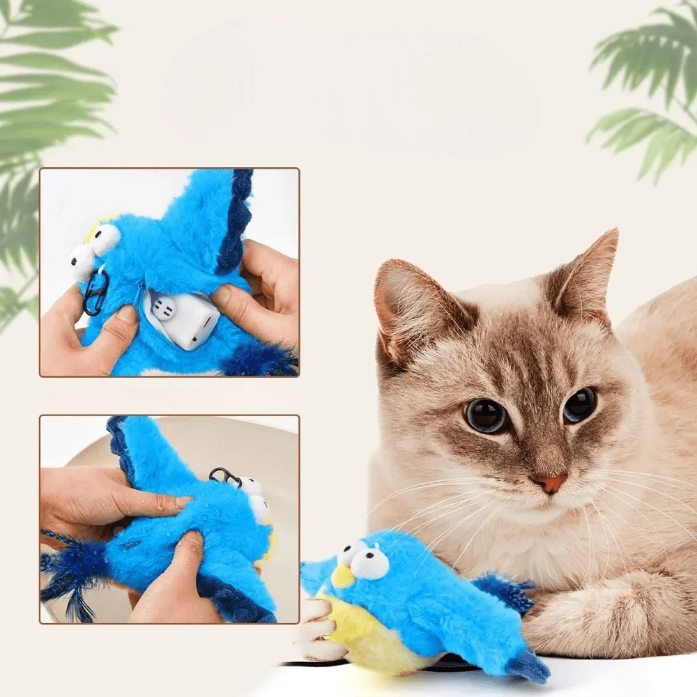 Jouets Interactifs Pour Chat - ChirpingFlappingBird™ - Bleu - Chat Boutik