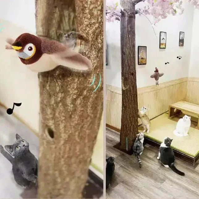 Jouets Interactifs Pour Chat - ChirpingFlappingBird™ - Marron - Chat Boutik